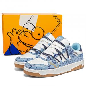 Высокие устойчивые к истиранию низкие кеды для скейтбординга The Simpsons, черно-белые (улучшенная версия)