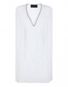 Мини-платье с бахромой PHILIPP PLEIN, белый