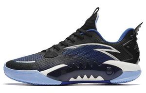 ANTA Shock Wave 5 Team Cushioning, износостойкие низкие баскетбольные кроссовки мужские черно-синие