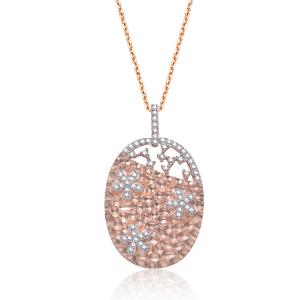 Подвеска овальной формы из стерлингового серебра с розовым покрытием Gv Cz Genevive, розовый