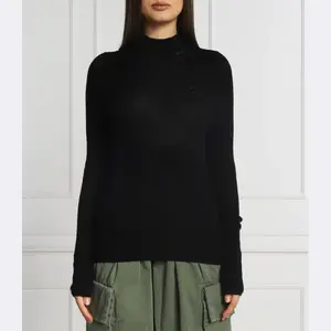 Шерстяной свитер с высоким воротником Negroni приталенного кроя с добавлением кашемира Pinko, черный