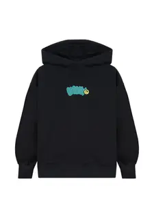 Флисовое худи с приспущенными плечами Barrow Kids, черный