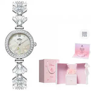 Disney Часы Quartz Movement Watch Women's Watch Mother of Pearl Color Watch Dial, Mother of Pearl White [Dreamy Castle Box]