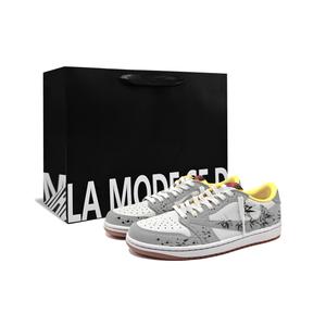 Air 1 Breaking Bamboo амортизация, износостойкие низкие кеды Unisex в винтажном стиле Jordan, светло-серый