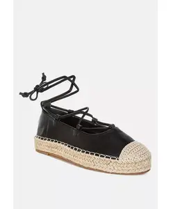 Сандалии Alaya Woven Toe Lace-Up Espadrilles London Rag, черный