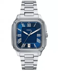 Мужские часы Crosby Three-Hand Date из нержавеющей стали, 42 мм Fossil