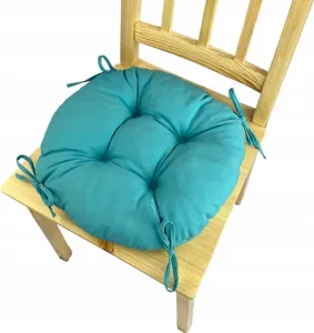 Подушка на стул, круглая подушка на стул, подушка на сиденье, лазурно-голубая, 35x8 см, подушка для стульев в помещении и садовой мебели, садовая подушка