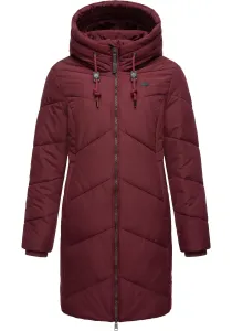 Стеганое пальто Ragwear "Novista", стильное зимнее пальто с зигзагообразным узором и большим капюшоном, красный