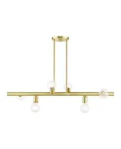 Линейная люстра Bannister на 6 ламп Livex, gold-tone