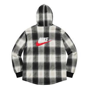 Рубашка x nike plaid hooded sweatshirt 'black' Supreme, черный