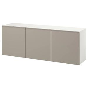Настенный шкаф-комбинация BESTÅ IKEA, 180x42x64 см, цвет white/hammarsmed beige