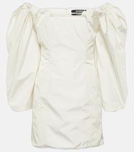 Мини-платье с открытыми плечами JACQUEMUS, белый