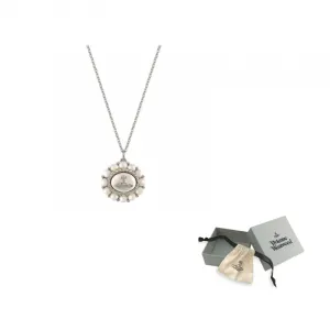 Vivienne Westwood Brass Pearl Necklaces Unisex Silver