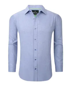 Мужская рубашка на пуговицах с однотонной текстурой, растягивающаяся в четыре стороны Tom Baine, синий