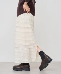 Узкая юбка из полосатого жаккарда Coen, цвет Off White