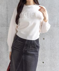 Вязаный топ с тисненым логотипом