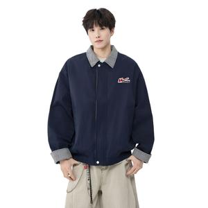 Куртка Unisex Lapel Moderate WARRIOR, темно-синий (diy badge)