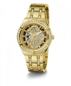 Женские наручные часы Allara многофункциональные скелетон золото GW0604L2 Guess, желтый