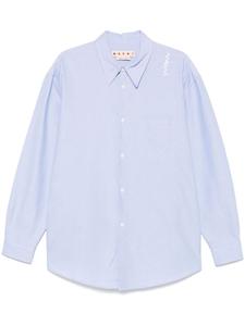 Marni рубашка с вышитым логотипом, синий