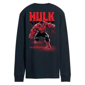 Мужская футболка с длинным рукавом с принтом «Капитан Америка: О дивный новый мир» и «Халк» Marvel, синий