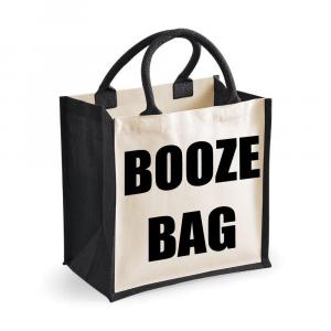 Средняя джутовая сумка Сумка для выпивки Черная сумка 60 SECOND MAKEOVER, черный