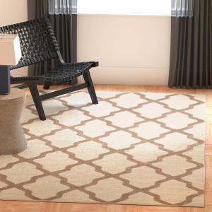 SAFAVIEH Cambridge Collection ковер 351 x 488 см большого размера, Ivory & Beige, ручной работы Trellis Wool, идеально для помещений с высокой проходимостью в гостиной, спальне (CAM121P)