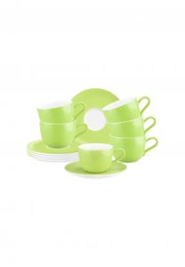 Чашки кофейные Seltmann Weiden Liberty Pure Colors с Блюдцеми, 260 мл, 6 штук, зеленый