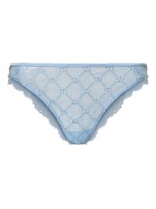 Трусики-стринги с потертостями и кружевом TWINSET, синий