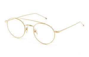 Титановые авиаторские оправы для очков унисекс gold THOM BROWNE, золотой
