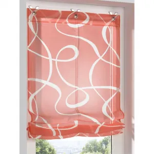 Шелковая рулонная штора с крючковым креплением Heine Home, Rot-weiß