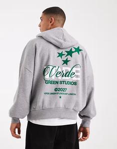 Толстовка оверсайз с принтом серого меланжевого цвета Asos Design