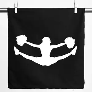 Наволочка Huuraa с силуэтом чирлидера, подарок, 40x40 см, черный хлопок, подарок чирлидеру Hellweg Druckerei