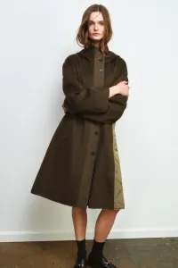 Комбинированная парка из шерсти, коллекция zw, лимитированная серия Zara, хаки