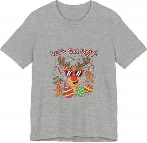 Футболка Let's Get Wacky с оленем | Свитер Ugly Christmas, праздничный свитер-шутка