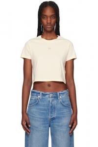 Футболка бежевая с нашивкой Baby Fox для малышей Maison Kitsuné