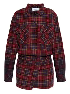 Платье в клетку на пуговицах Off-White, красный
