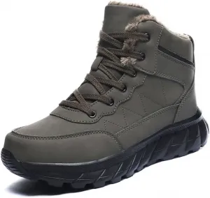Мужские зимние ботинки, снежные ботинки с меховой подкладкой, утепленные и теплые, водонепроницаемые с толстой подошвой, для холодной погоды, походов и повседневной носки Qacksv, зеленый