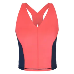 Топ-бра Power с открытой спиной женский Sweaty Betty, Coral Pink/Navy Blue