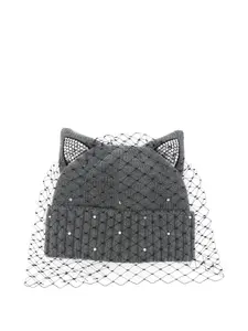 Декорированная шапка с аппликацией Ca4La, серый