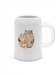 Пивная кружка с рисунком любви на тему медведя, без надписи, белого цвета Mr. & Mrs. Panda