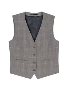 Жилет на пуговицах в клетку Maje, серый