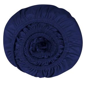 Простыня на резинке Premium Schiesser Flexi, темно-синий - ширина: 180 см.