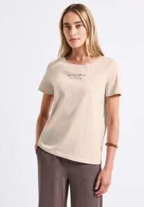 Футболка Street One Print T-shirt, Beige/Mottled Beige