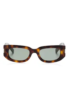 Солнцезащитные очки в прямоугольной оправе Saint Laurent Eyewear, коричневый