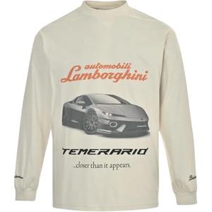 Balenciaga X Automobili Lamborghini T Shirt Loose Fit Unisex Dirty White