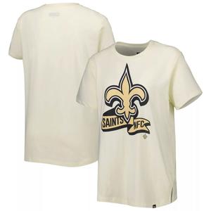 Женская кремовая футболка New Era New Orleans Saints с хромированной боковой линией New Era