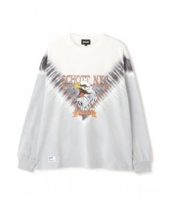 Футболка с длинными рукавами и изображением орла в стиле тай-дай.