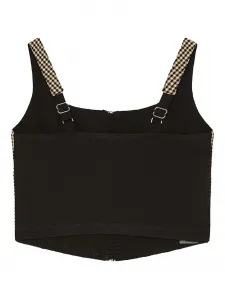 Клетчатый топ на молнии Patrizia Pepe, нейтральный