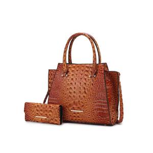 Сумка-тоут Viridiana Luxe с тиснением под крокодила. Элегантная и универсальная сумка MKF Collection By Mia K., коричневый