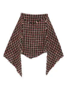 Шарф в клетку с бахромой FALIERO SARTI, черный